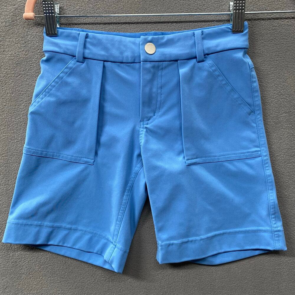 Ivivva Lululemon Girls Shorts 7 Blue Pockets Stretch Comfort Casual
